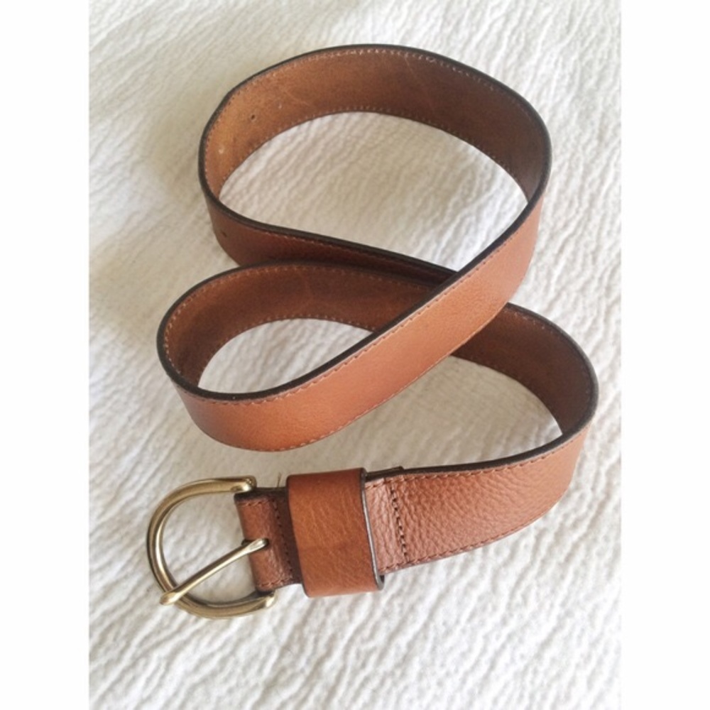 Madewell perfect leather belt in pecan size M